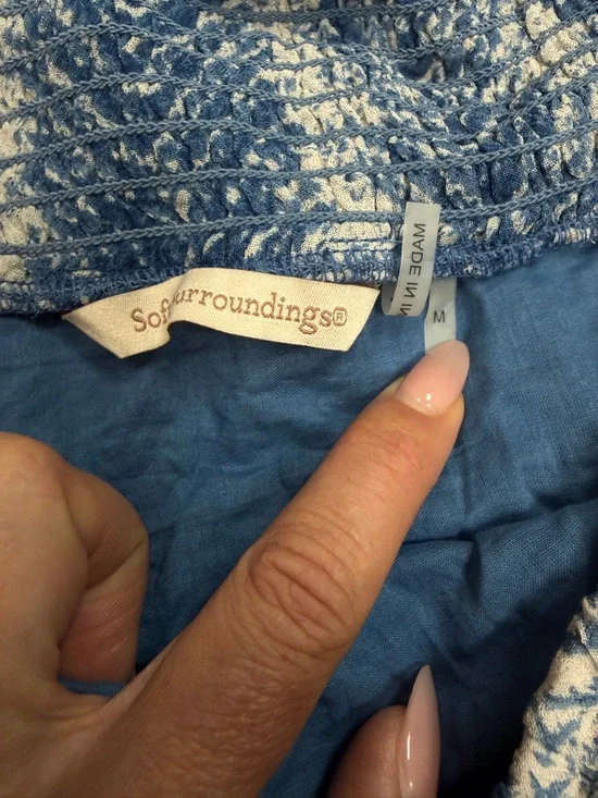 Soft Surroundings Rhoda Blue Printed Maxi Skirt - Medium - Picture 7 of 8